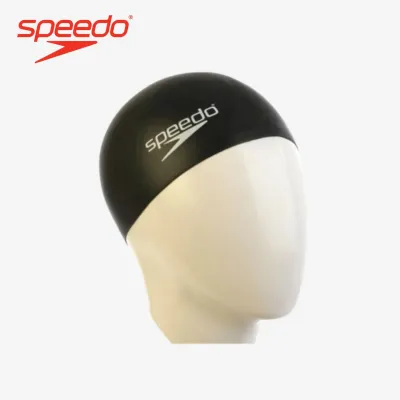 Speedo Junior Plain Moulded Silicone Swim Cap (Black) 26006