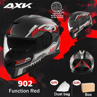AXK 902 dual lens motorcycle helmet unisex full face helmet with ICC