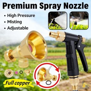Adjustable Agricultural Brass Sprayer Nozzle High Pressure Spray Fitting Garden Pesticide Irrigation