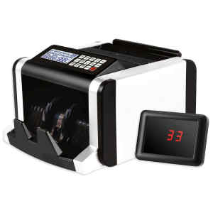 Money Counter Machine Cash Banknote Currency Bill Counting with UV LED Display Statistical Amount for Bank Store Market Automatic Money Counter Cash Bill Counting Statistical Amount with LED Display For Bank