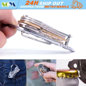 Outdoor EDC Stainless Steel Multifunctional Climbing Button Carabiner Key Chain Quick Hanging Key Storage Clip Waist of Trousers Hanging Buckle Tool Edc Stainless Multi Tools Keychain Screwdriver Wrench Carabiner Pocket Tools