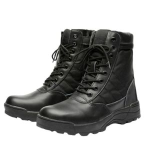 Men’s High-Cut Work Boots for All Terrain | Genuine Cowhide Leather | Breathable Outdoor Boots with Ankle Support and Shock-Absorbing Sole for Construction and Hiking