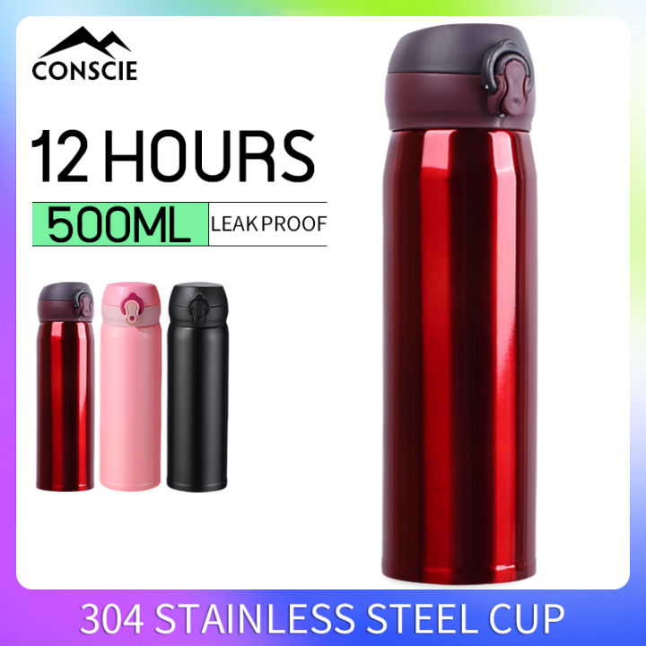 Thermos Flask Vacuum Stainless Steel Thermal Bottle Bounce Cover
