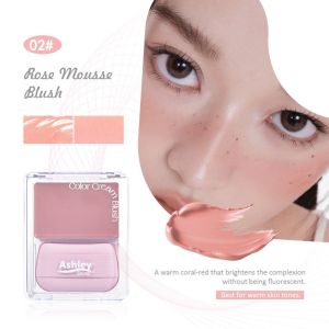 Ashley Shine Highly Pigmented Blush Cream Natural Long-Lasting Waterproof with Puff AS9100