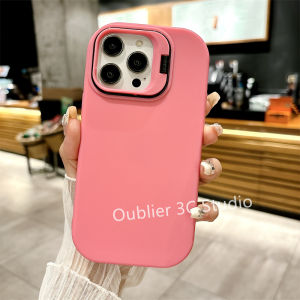 Phone Case OPPO A3X A3 Pro A60 A79 A18 A38 A58 A78 A98 NFC 4G 5G Casing New Design Simple Solid Color Frosted Invisible Folding Camera Holder Silicone Soft Cover 2024