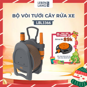 Bộ vòi nước tưới cây rửa xe đa năng Lebenlang LBLB3367 dây dài 15m 7 đầu treo được tường có ốc vít - hàng chính hãng