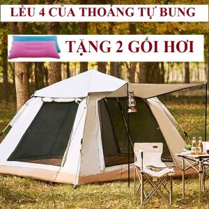 [ TẶNG 2 GỐI] Lều Cắm Trại Tự Bung 2-4 Người Chống Mưa Nắng Dã Ngoại Du Lịch Gia Đình Gấp Gọn Dễ Dựng