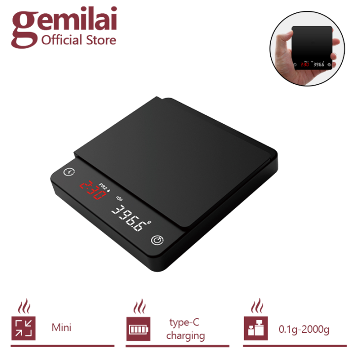 2kg/0.1g Mini Coffee Scales with Timer Portable High Precision ...