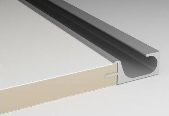 Aluminum C Type Continuous integrated handle Cabinet Doors (Silver ...