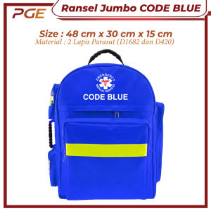 Ransel Jumbo Code Blue Tas Medis Besar Tas P3K Medical Bag Emergency Kit Tas Kesehatan Tas Perlengkapan Medis Multifungsi Profesional Siaga Darurat