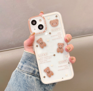 DEAMOR Case Oppo A3S A5 A15 A15S A16 A16S A33 A53 A54 4G Softcase Silikon Cute Bear UCK Motif Bear Block Character Anti Shockproof