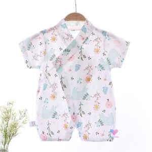 บอดี้สูท ชุดเด็กแรกเกิด (0-9 เดือน) ผูกหน้า ผ้าคอตตอน เสื้อผ้าเด็ก เสื้อผ้าเด็กแรกเกิด ชุดเด็กอ่อน newborn ยูกาตะ OK080