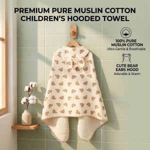 Cartoon Four Seasons Cloak Hooded Baby Bath Towel Four Layer Gauze Cape Soft Breathable Infant Cloak Baby Wrap Towel Cartoon Hooded Blanket for Daily Care