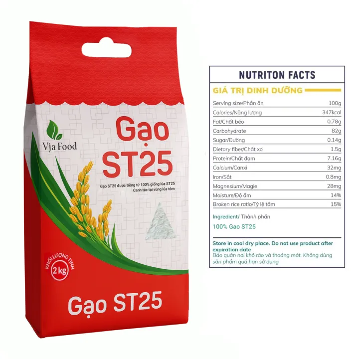 Gạo ST25 Việt Nhật Foods - Canh tác vùng lúa tôm - Cơm dẻo, thơm ngon- Giá Sỉ, Date mới