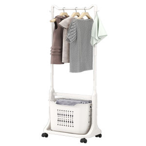 ตะกร้าอเนกประสงค์ ตะกร้าใส่ผ้า ตะกร้าพับได้ ตะกร้ามีล้อ ตะกร้าผ้าพับเก็บได้ พร้อมตะกร้าปรับองศา 4/3ชั้น จัดเก็บเสื้อผ้า