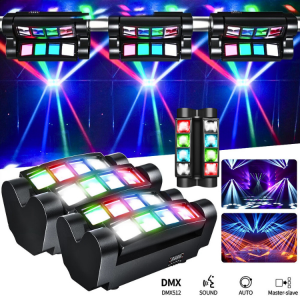 READY JUNHE Lampu sorot panggung Disco laser sensor suara musik Spider RGBW Moving Head DMX512 40W