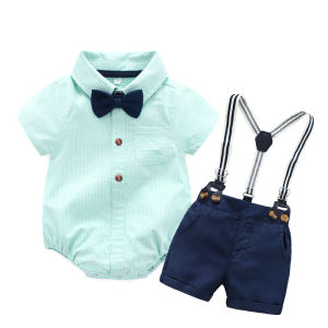 Formal Kids Clothes Toddler Boys Clothing Set Summer Baby Suit Shorts Children Shirt with Collar Wedding Party Costume 0-24M
