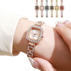 ZYJC Dây đồng hồ đính cương Đồng hồ thạch anh với dây đeo có thể điều chỉnh Đá pha lê Đồng hồ hình vuông Đồng hồ đeo tay nữ Phụ nữ Cô gái
