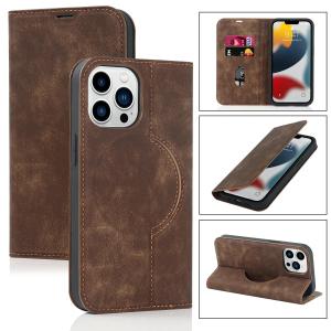 Magnetic Leather Wallet Phone Cover for IPhone 16 Pro Max 14 Plus 13 15 12 for Magsafe Wireless Charging Stand Card Solt Case