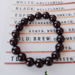 กําไลข้อมือ หินแท้100% Black Agate อาเกตดํา ขนาด 10 มิล เกรดดีมาก หินนําโชค