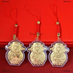 [COD] Biubiuni Trung Quốc God of Wealth Keychain năm mới May Mắn chuỗi điện thoại lưu niệm điện thoại di động phim hoạt hình Phím Máy ảnh dây dây