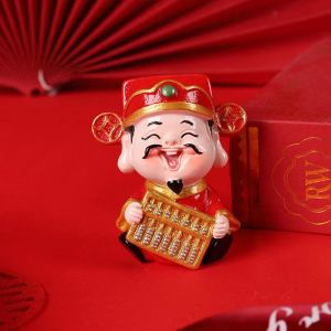 【H & L Welcomebaby】God of Wealth Resin Crafts Car Decoration Baking Cake Decoration Cute God of Wealth Happy Birthday Decoration 五路财神爷公仔