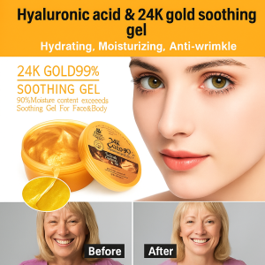 Hydrating Moisturizing Anti-Wrinkle 24k Gold Soothing Face And Body Gel Moisturizing Brightrning Hydrating For All Skin