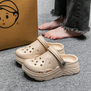 [Free Shipping] WomenS Thick-Soled Slippers New Summer Styles Perforated Design Height-Increasing Shoes Fashionable Outdoor Wear EVA Beach Sandals DIY Cloud-Shaped Sandals