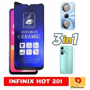 PAKET 3 INC 1 TEMPERED GLASS MATTE CERAMIC ANTI BLUE FOR INFINIX GT 10 PRO 5G / NOTE 12 2023 / ZERO 5G / NOTE 30 / NOTE 30 PRO / HOT 30 / HOT 30I / SMART 7 / ZERO 20 / HOT 20I / HOT 20 5G MATTE CERAMIC ANTI PECAH