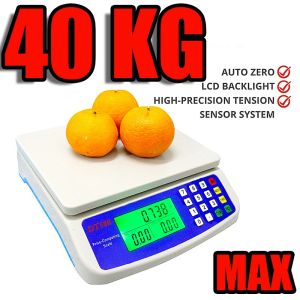 40kg Timbangan Digital / Timbangan Gantung / Electronic Scale for Fruits Meat and Vegetables Timbangan Elektronik / Digital Computing Scale 40kg Double Display