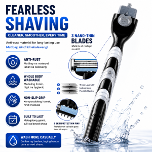 Triple Manual Razor Shaver Interchangeable Razor Mens Face Shaver Knife Frame Head Blade 3 Layers
