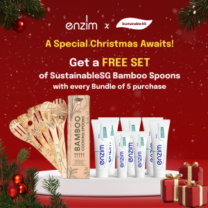[FREE EXCLUSIVE CHRISTMAS GIFT] Bundle of 5 Enzim FRESH MINT Enzyme Toothpaste SLS-Free Combat Bad Breath & Reduce Mouth Ulcers Halal-Certified 100g