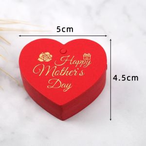 CANICE 100pcs Heart Shaped Cards Mother Day Tags Hanging Decoration DIY Crafts Cake Decor Tag Handmade Goodies White Red Paper Packaging Decoration Tags Festive  Party Supplies