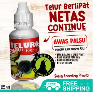 SEMPATI Teluro Embrio Super Kicau Vitamin Burung Meningkatkan Daya Tetas Telur VTELUSK