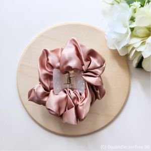 Natural Mulberry Silk Scrunchies with Claw Clip For Hair Care Gift Ideas Hair Accessories