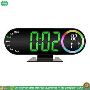 [New] LED Desk Alarm Clock Large Display Digital Alarm Clocks Modern Electronic Clocks for Heavy Sleepers Adults Teens Kids Seniors