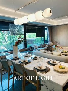 French Cream Style Restaurant Bar LED Pendant Light 105cm 60W Dining Room Gourd Acrylic Hanging LampFast shipping