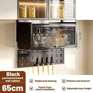 Kitchen Cabinet Hanging Storage Cabinet Wall-mounted Spice Shelf with Pegboard Organizer