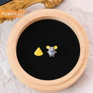 【PCWFKef】 Bắt Mắt Chuột Bông Tai Độc Đáo Chuột Và Pho Mát Bông Tai Bắt Mắt Đồ Trang Sức Cho Đảng Hàng Ngày Mặc Tai Clip Bông Tai