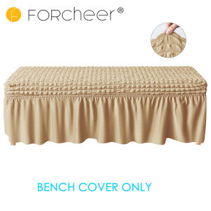 FORCHEER Bubble Lattice Dining Bench Slipcover With Skirt Piano Bench Cover Ottoman Dust Cover Removable Washable For Dining Room Living Room S/M/L