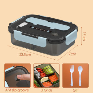 1100ML/1500ML Capacity Lunch Box Microwave Heating Food Container Bento Lunch Box Plastic Lunch Box