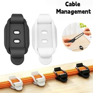 JING Self Adhesive Cable Organizer Wall Mounted No Drill Wire Management Clip Black White Power Cord Organizer Home Use