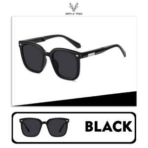 GENTLE FAWN Kacamata Sunglasses Hitam Polarized Foldable Tr90 Style Kotak Wanita Bisa Lipat Elegant Keren 7531