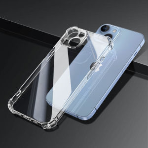 CrashStar Anti-jatuh Airbag Transparan Tebal Soft Phone Case For iPhone 17 16 15 14 Pro Max Plus 13 12 11 Pro Max Mini X XR XS Max 8 + 7 Plus Simple Clear Silicone TPU Shockproof Phone Cover Casing