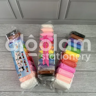 AlQolam SATU SET ( 12 WARNA ) Magic Clay Polymer Plastisin Lilin Malam Ajaib Mainan Edukasi Anak