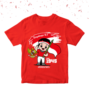 Paket Distro Premium Anak Motif Kemerdekaan Keren Merah Couple