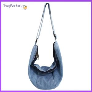 Womens Casual Denim Crossbody Bag with Multiple Compartments Large Capacity Shoulder Bag