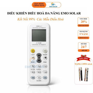 Điều khiển điều hoà đa năng Dò kết nối tự động Tặng kèm pin Phù hợp vơi 1000 hãng