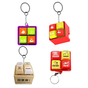 Vintage Style Fidgets Keychain Decoration Buddhist Wooden Fish Inspired Compact Anxiety Relief Tool For Adults