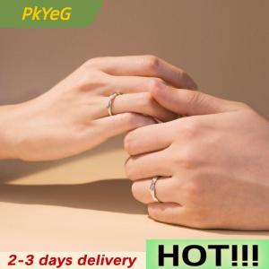 PkYeG Fashion Couple Rings Set Color Simple Opening Adjustable Finger Ring Light Luxury Jewelry For Women Men Anniversary Gift